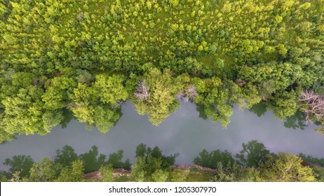 Drone Shot Over Wabash River