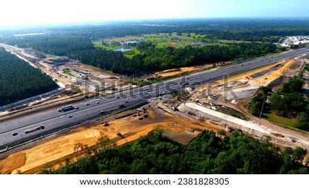 A drone shot of the Overpass Road Bridge Replacement and Upgrade in Wesley Chapel, Florida, USA