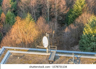 Drone Shot Of A Roof With A Parabolic Mirror