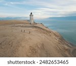 Drone shot of Rubjerg Knude, Denmark