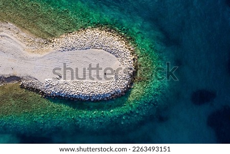 Similar – Image, Stock Photo Aerial Drone View Of Concrete Pier On Turquoise Water At The Black Sea