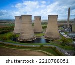 Drone shot of West Burton A Power Station in Nottinghamshire 