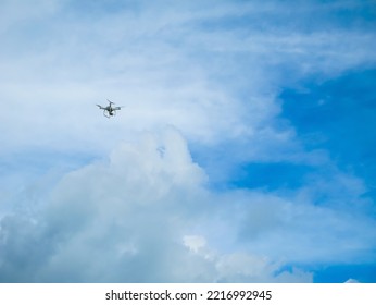 Drone Or UAV Flying In The Sky