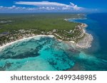 Drone view of Akumal Bay, Riviera Maya, Mexico