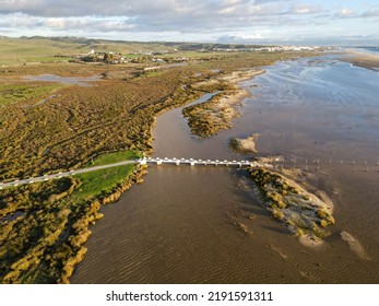 Drone View At The Beach Near Tarifa On Andalucia In Spain