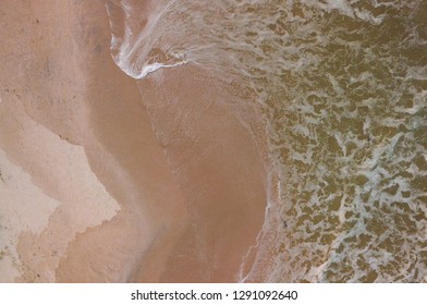 Drone view beach waves