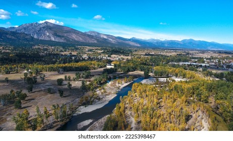 Drone view of the bitterroot mountain range in Hamilton Montana