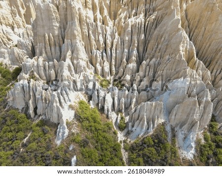 Drone view at Clay Cliffs on New Zealand