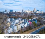 Drone View of Downtown Raleigh North Carolina