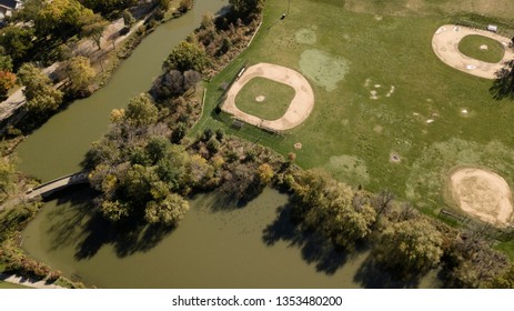 Drone View Facing Southeast Of The Ball Fields At Douglas Park Chicago