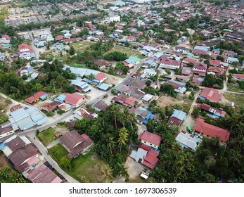 Drone view Malays village in afternoon.