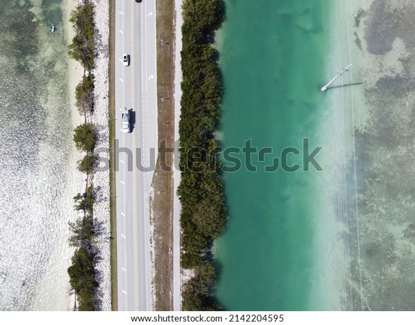 Drone view of Marathon\
Florida\
