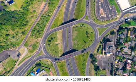 Drone View Of Motorway Of Reduit