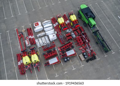 Drone View New Agricultural Machinery For Sale On Site