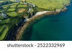 Drone view over Lligwy Bay, Anglesey, North Wales UK