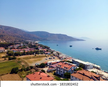 Drone View Datça Port And Seaside At Mugla Turkey