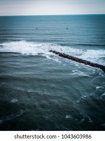 Drone View Of Rudee Inlet In Virginia Beach, Virginia