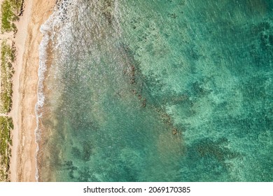 Drone View Of Sugar Beach On Maui Hawaii Aerial