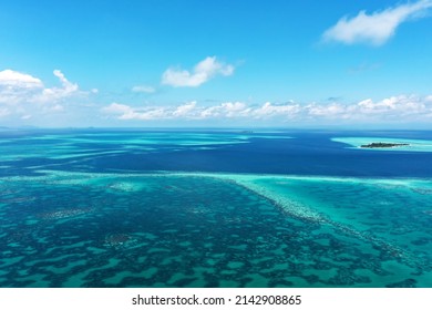 Drone Of View Of Sulu Sea Semporna Sabah Borneo