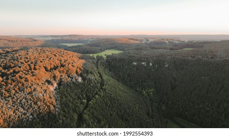 drone view at the sunset