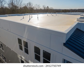 Drone View Of TPO Apartments Roof