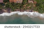 Drone View of Turtle Beach, Mirissa, Sri Lanka Mirissa Beach. Aerial photography