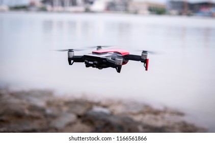 Drones fly to explore the waters.