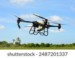 Drones flying in the sky, Drones for agriculture