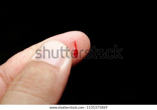 Drop Blood Thorn Cut On Finger Stock Photo Edit Now 1135371869