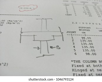 Drop Column Sketch Drawing By Structure Stock Photo (Edit Now) 1046793124