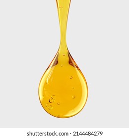 Drop of Cooking Oil with Air Bubbles. Icon of drop of oil or honey - Shutterstock ID 2144484279