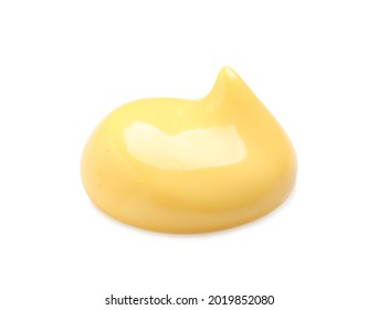 Drop Of Delicious Melted Cheese Isolated On White