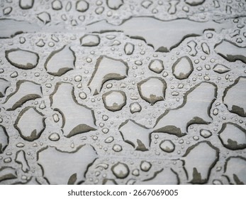 drop, rain, abstract, liquid, bubble, wet, condensation, closeup, drops of water, effects, close-up, backgrounds, railing, weather, raindrops, metal, black, water, raindrop, pattern, top, view, direct
