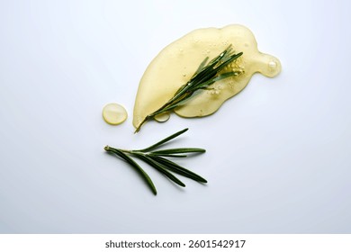 A drop of rosemary cosmetic product.