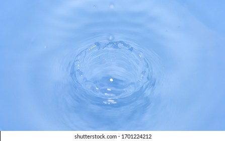 Drop of water blue background