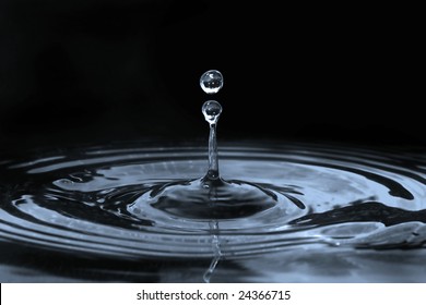 Drop Of Water Isolated On Black