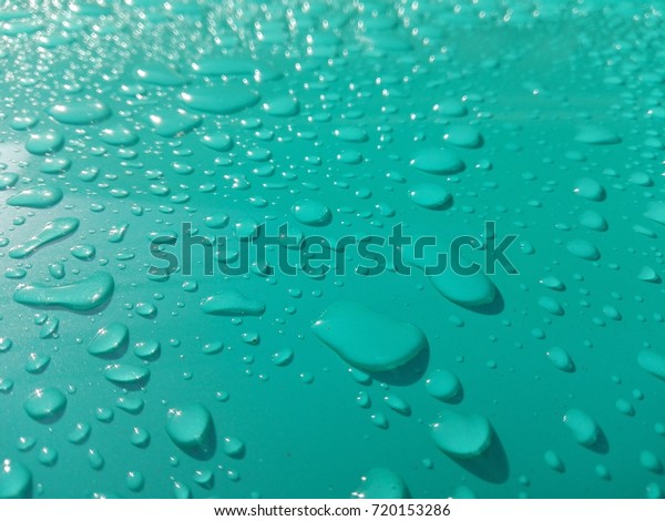 Droplets on metal surfaces Light green scene\
(Focus some point)