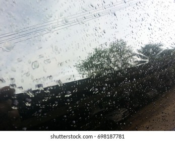 droplets on the windshield
