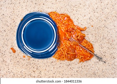 A Dropped Plate Of Spagetti On New Carpeting.