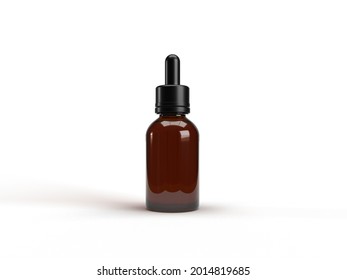 Dropper bottle mock up image . Clear white cosmetic bottle image for beauty mockup