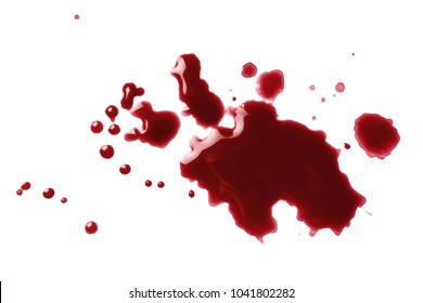 Drops of blood, isolated on white background