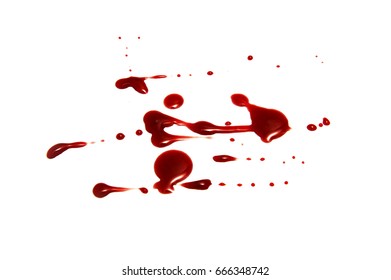 Drops Blood On White Background Stock Photo 666348742 | Shutterstock