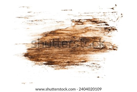 Drops of mud sprayed isolated on white background, with clipping path
