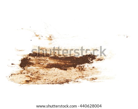 drops of mud sprayed isolated on white background, with clipping path
