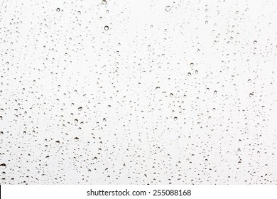 Drops of rain on a window glass - Shutterstock ID 255088168
