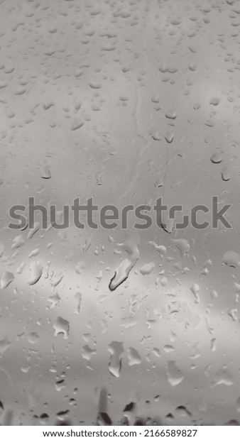 drops of rain on the window
glass 
