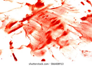 Drops Of Red Blood On White Paper