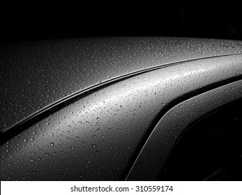 Drops Of Water On The Car After Rain