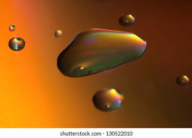 Drops of water on a compact disk, technology