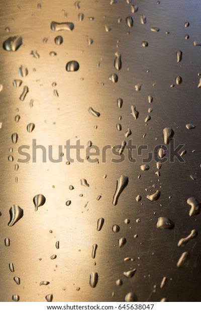 Drops of water on a metal
surface